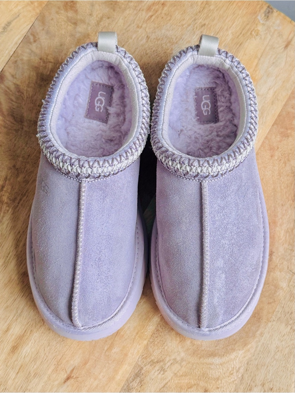 UGG Kids Tasman II Slipper Lavender Fog Purple Size 4 Suede Shearling